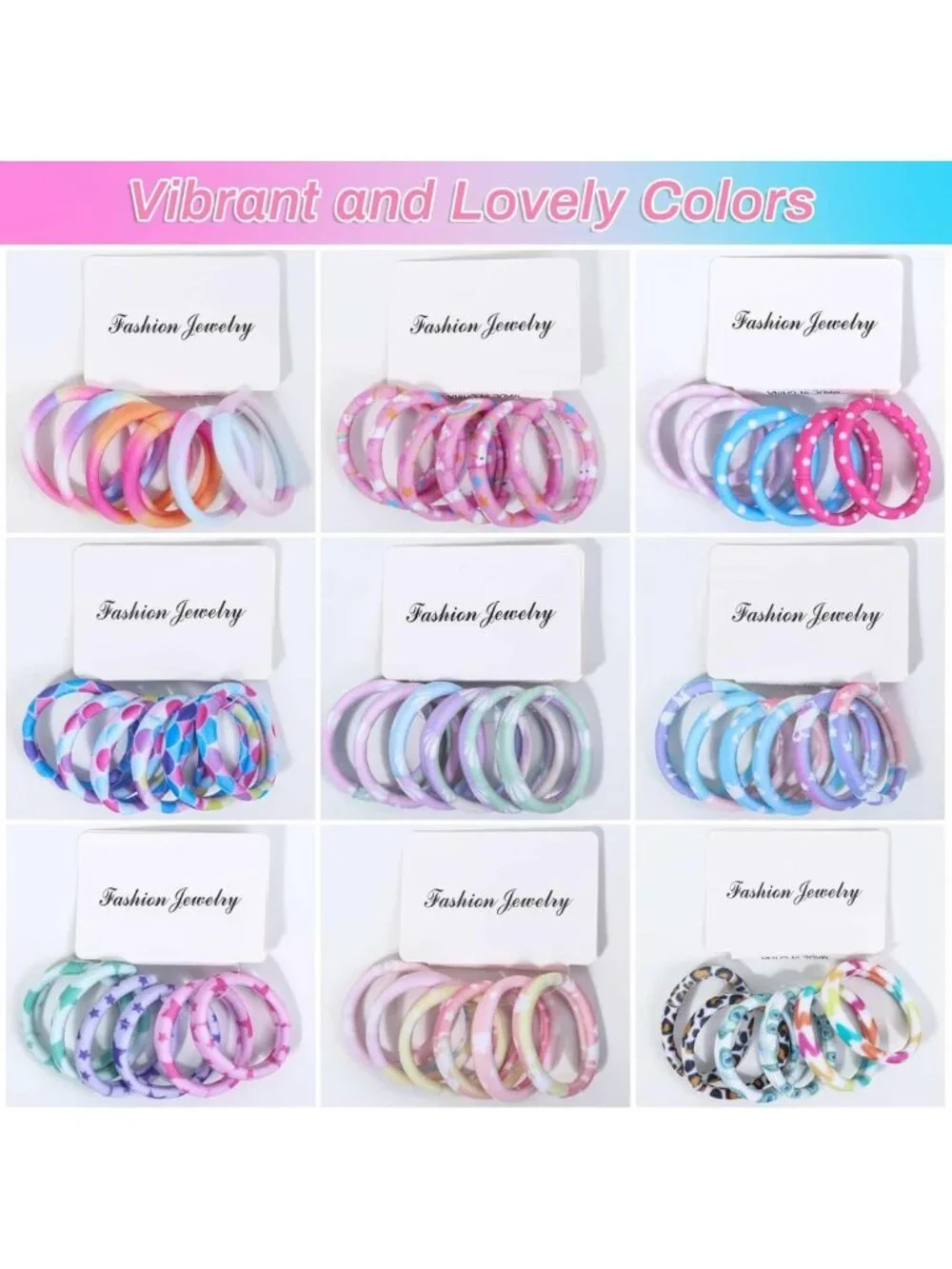 54Pcs Soft Hair Ties for Girls & Women - No Damage Elastic Bands for All Hair